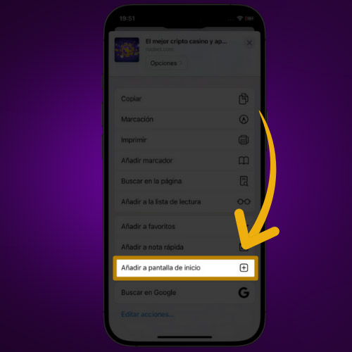 Seleccionar pantalla de inicio